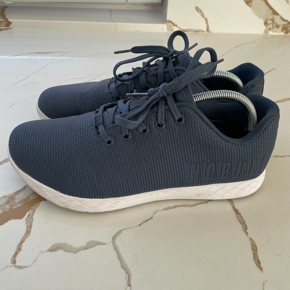 NoBull Trainer‎ Sneaker Men US 11 Blue Low White Sole SuperFabric Shoes Gym